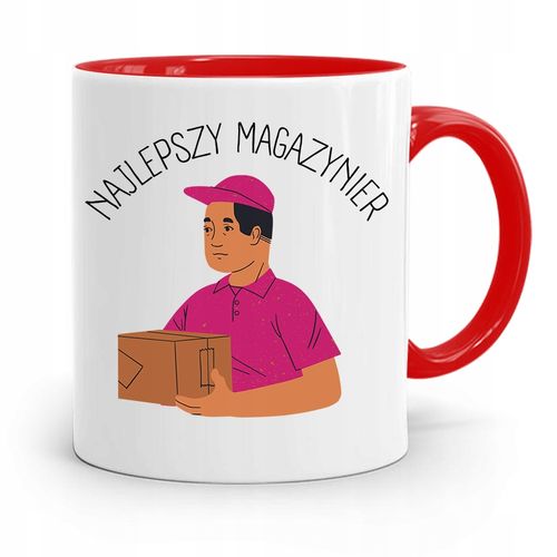 Kubek Czerwony Dla Magazyniera Najlepszy Prezent Z Nadrukiem Ze Zdjęciem na Arena.pl