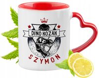 Kubek Czerwony Z Uszkiem W Kształcie Serca Dla Szymona Na Prezent