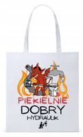 Dla Hydraulika Prezent Torba Eco Biała Shopper Z Nadrukiem Ze Zdjęciem