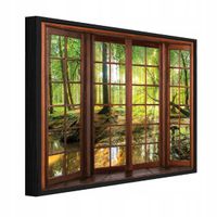 Obraz W Ramie Na Płótnie Do Sypialni Salonu Okno 3D 100x70