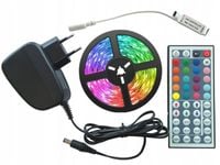 ZESTAW Taśma LED RGB PREMIUM 2m 60D 5050 BIAŁY
