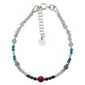 Bransoletka znak zodiaku ryby - mix kamieni i srebro