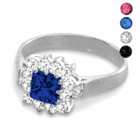 SREBRNY PIERŚCIONEK Z CYRKONIAMI KARMAZYCJA PRÓBA SREBRA 925 DOSTĘPNE RÓŻNE KOLORY