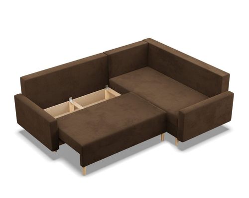 Duży narożnik, prawy, MILO, mikrofaza, 223x172x92 cm, brązowy na Arena.pl