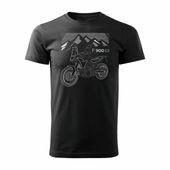 Koszulka motocyklowa z motocyklem na motor BMW GS 900 męska czarna REGULAR L