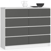 Komoda do salonu, sypialni, STILO, 8 szuflad, 120x40x99 cm | TYLETEGOTU