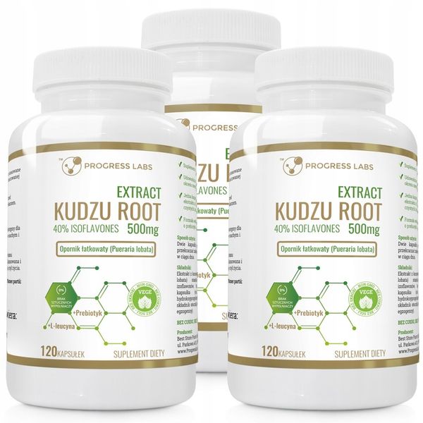 KUDZU ROOT Extract 500mg 40% isoflavones 3x120kaps zdjęcie 1