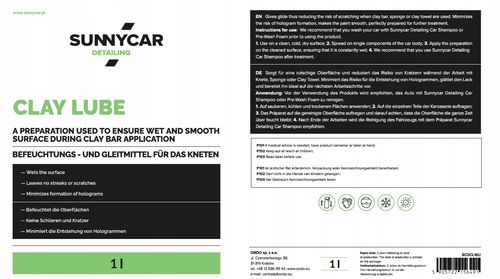 PREPARAT POD GLINKOWANIE CLAY LUBE SUNNYCAR NADAJE POŚLIZG POD GLINKĘ 1L na Arena.pl