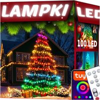 LAMPKI CHOINKOWE 100LED MULTIKOLOR ŚWIĄTECZNE SMART WIFI PILOT 10M