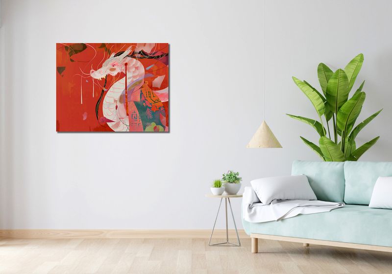 Obraz 90x70cm Orientacyjny Smok zdjęcie 2