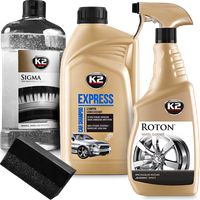 K2 PŁYN DO MYCIA FELG KRWAWA FELGA SZAMPON SAMOCHODOWY DRESSING DO OPON
