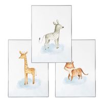 ZESTAW 3 szt. Plakaty Obrazki do Pokoju Dziecięcego ZWIERZĘTA A3
