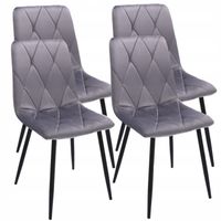 4 x krzesło tapicerowane pikowane welur nowoczesne