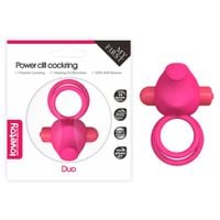 power clit duo silicone cockring pink