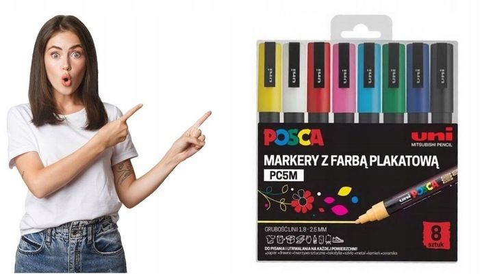 Markery UNI POSCA PC-5M ZESTAW [8] zdjęcie 1