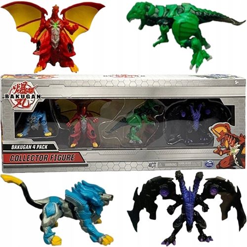 BAKUGAN ZESTAW 4w1 FIGURKI KOLEKCJONERSKIE DRAGONOID TROX HYDOROUS NILLIOUS na Arena.pl