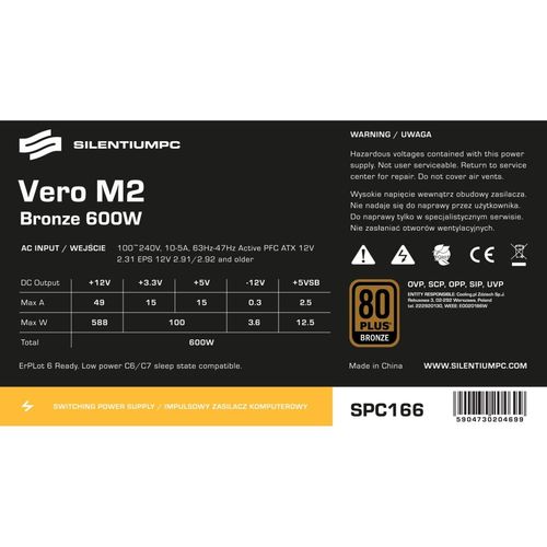 SilentiumPC Vero M2 600W 80Plus Bronze Modular na Arena.pl