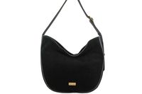 Duża torebka zamszowa na ramię - Czarna