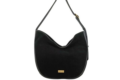 Duża torebka zamszowa na ramię - Czarna na Arena.pl