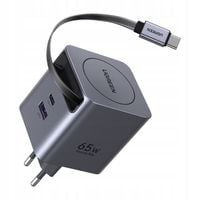 Ugreen Szybka Ładowarka Sieciowa GaN 65W Zwijany Kabel USB-C Do Telefonu