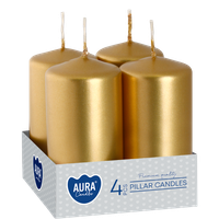 Świece pieńkowe walce BISPOL Aura sw40/80-213 (złoty metalik) ~9h 4szt.