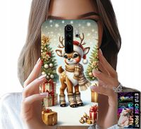 ETUI DO XIAOMI REDMI 9 - RENIFER, WZORY BOŻONARODZENIOWE + SZKŁO