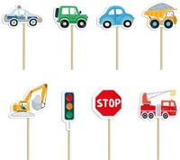 Toppery na tort Auta 8szt. zestaw