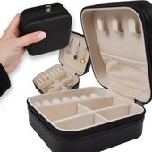 Organizer na biżuterię szkatułka kuferek na prezent etui czarny