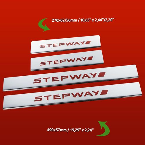 Listwa progowa DACIA SANDERO MK2 STEPWAY Stal nierdzewna 304 połysk czerwon na Arena.pl