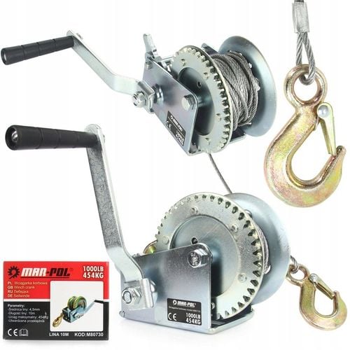 WCIĄGARKA WYCIĄGARKA KORBOWA LINOWA RĘCZNA 454kg na Arena.pl