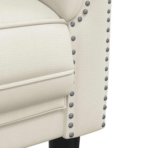 Sofa dwuosobowa, kremowa, aksamit na Arena.pl