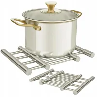 PODKŁADKA POD GARNEK CZAJNIK GORĄCE NACZYNIE ROZKŁADANA STALOWA PODSTAWKA