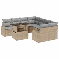 Zestaw Sof na Ogród 9 pcs Beżowy 100 x 55 x 73 cm Polirattan