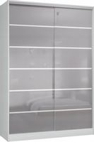 SZAFA PRZESUWNA 100 x 250 BIAŁA - LACOBEL SZARY