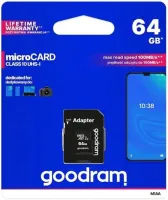 Karta Pamięci GoodRam 64GB microSDHC kl. 10 UHS-I + Adapter DO KAMERY