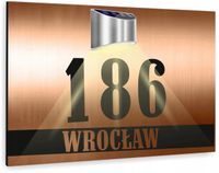 miedziana TABLICZKA podświetlana ADRESOWA numer posesji dibond 30x20 cm