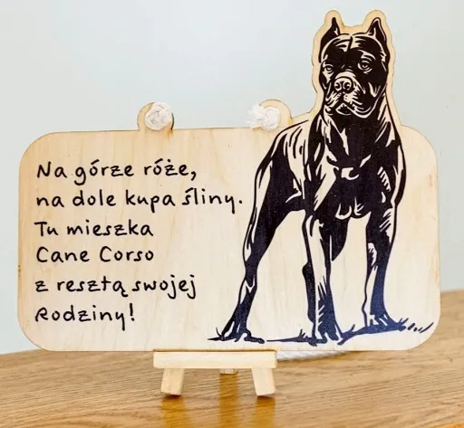 Śmieszna tabliczka z wizerunkiem Cane Corso zdjęcie 2