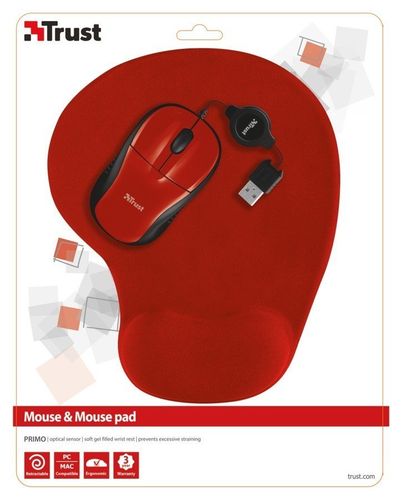 Primo Mouse with mouse pad - red na Arena.pl