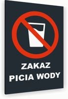 Tabliczka znak informacyjny 20x15 Antracyt ZAKAZ PICIA WODY Nierdzewna