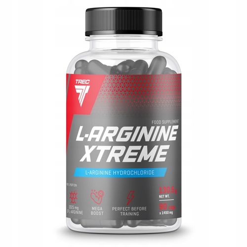 L-ARGININA TREC L-ARGININE XTREME 90 KAP BOOSTER PRZEDTRENINGOWY POMPA na Arena.pl