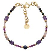 Bransoletka znak zodiaku skorpion - mix kamieni i srebro złocone