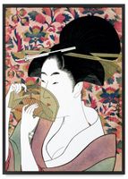 Plakat obraz gejsza kobieta sztuka geisha 61x91 cm w czarnej ramie