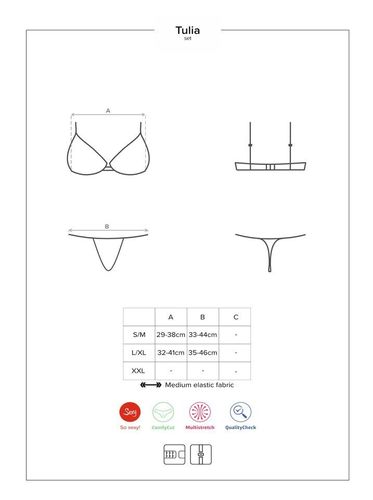 Seksowny Komplet - Obsessive Tulia S/M na Arena.pl