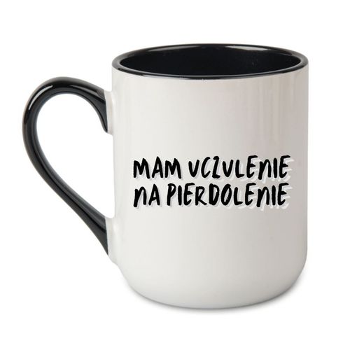 KUBEK "MAM UCZULENIE NA PIERDOLENIE" Wzór - Elegant Coffee Czarny 330 ml na Arena.pl