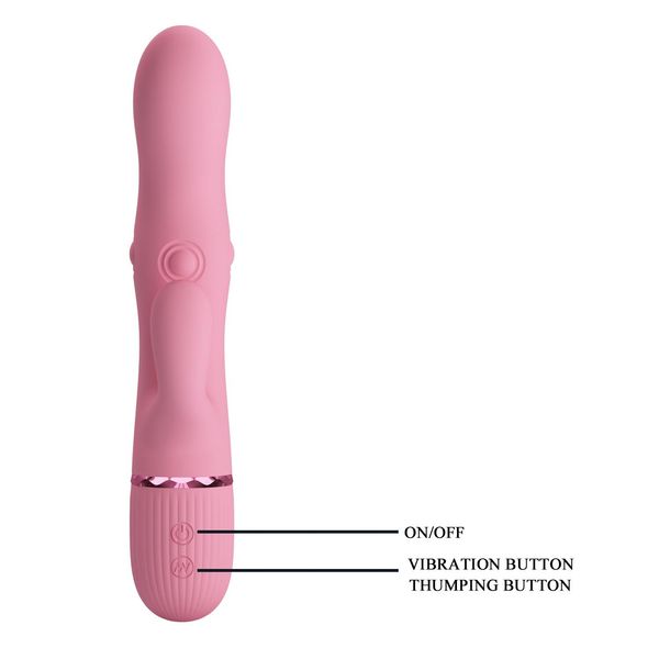 Pretty Love Zach Four-Sided Thumping Rabbit Vibrator – Pink zdjęcie 8