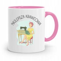 Kubek Różowy Krawca Krawcowej Najlepsza Krawcowa Z Nadrukiem Ze Zdjęciem