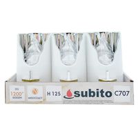 Wkłady do zniczy LED Subito C707 H125 6 sztuk srebrno-biały