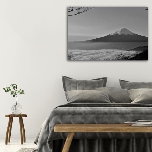 Deco Panel, Góra fuji 2 czarno białe 90x60 na Arena.pl