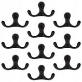 10x WIESZAK ŚCIENNY NA UBRANIE HACZYK CZARNY NA UBRANIE DW19