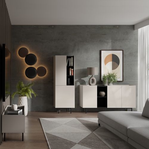 Szafka RTV stojąca Noel 120 Kaszmir / Czarny na Arena.pl